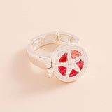 Enamel Starfish Locket Stretch Ring