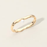 SECRET BOX_14K Gold Dipped Pearl Pointed Two Finger Ring