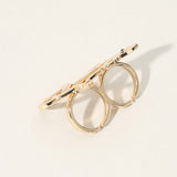 SECRET BOX_14K Gold Dipped Lizard Two Finger Ring