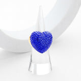 Heart Crystal Rhinestone Pave Stretch Ring