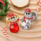 Snowman Teardrop Stone Accented Stretch Ring