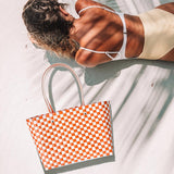 Jelly Tube Top Handle Basket Weave Tote Bag / Shoulder Bag