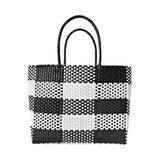 Basket Weave Checkered Hand Bag / Tote Bag