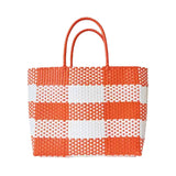 Basket Weave Checkered Hand Bag / Tote Bag