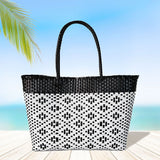 Aztec Pattern Basket Weave Tote Bag / Shoulder Bag