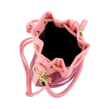 Faux Leather THE CUTE BAG Message Sequin Crossbody Bucket Bag