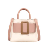 Faux Leather Belt Buckle Accented Mini Crossbody Bag