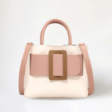 Faux Leather Belt Buckle Accented Mini Crossbody Bag