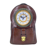 Faux Leather Vintage Clock Face Crossbody Backpack Bag