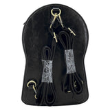 Faux Leather Vintage Clock Face Crossbody Backpack Bag