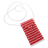 Pearl Beaded Phone Holder Crossbody Bag