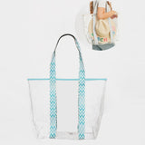 Hat Carrying Transparent Aztec Zigzag Chevron Pattern Strap Tote Bag