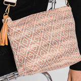 Aztec Patterned Tassel Crossbody Bag