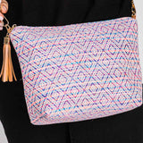 Aztec Patterned Tassel Crossbody Bag