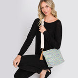Aztec Patterned Tassel Crossbody Bag