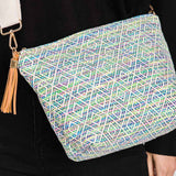 Aztec Patterned Tassel Crossbody Bag