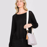 Aztec Patterned Tassel Crossbody Bag