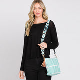 Check Patterned Tassel Crossbody Bag