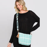 Check Patterned Tassel Crossbody Bag