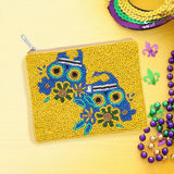 Mardi Gras Seed Beaded The Day Of Death Skull Mini Pouch Bag