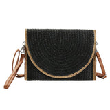 Frayed Trip Two Tone Straw Clutch / Crossbody Bag