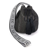 Solid Bucket Bag With Aztec Strap