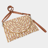 Multi Color Straw Clutch / Crossbody Bag