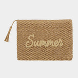 SUMMER Embroidery Woven Straw Pouch Bag