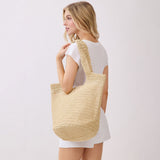 Round Bottom Handmade Strap Woven Straw Tote Bag