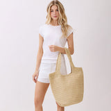 Round Bottom Handmade Strap Woven Straw Tote Bag