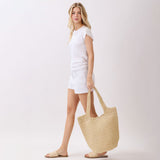 Round Bottom Handmade Strap Woven Straw Tote Bag