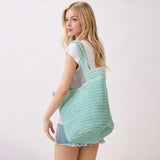 Round Bottom Handmade Strap Woven Straw Tote Bag