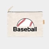 'Baseball'Cotton Canvas Eco Pouch Bag