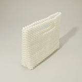 Pearl Beaded Open Top Handbag