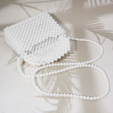 Pearl Beaded Top Handle Flap Hand Bag / Crossbody Bag