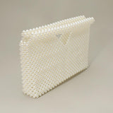 Pearl Beaded Open Top Clutch Bag