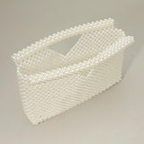 Pearl Beaded Open Top Clutch Bag