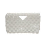 Pearl Beaded Open Top Clutch Bag