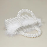 Feather Embellished Open Top Mini Tote Bag