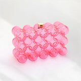 Bubble Celluloid Acetate Transparent Box Clutch Crossbody Bag