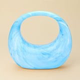 Marbled Acrylic Crescent Handbag