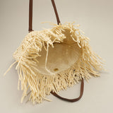 Woven Raffia Fringe Handbag / Tote Bag