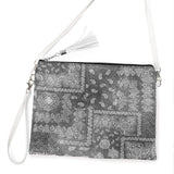 Paisley Patterned Wristlet Clutch / Crossbody Bag