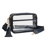 Faux Leather Transparent Rectangular Crossbody Bag