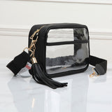 Faux Leather Transparent Rectangular Crossbody Bag
