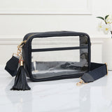 Faux Leather Transparent Rectangular Crossbody Bag