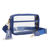 Faux Leather Transparent Rectangular Crossbody Bag