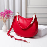 Solid Faux Leather Shoulder Crossbody Bag