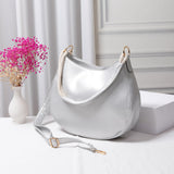 Solid Faux Leather Shoulder Crossbody Bag