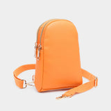 Solid Faux Leather Sling Bag
